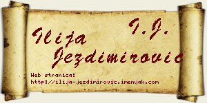 Ilija Jezdimirović vizit kartica